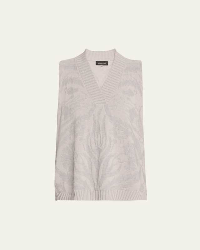 A-Line Sleeveless V-Neck Cashmere Sweater